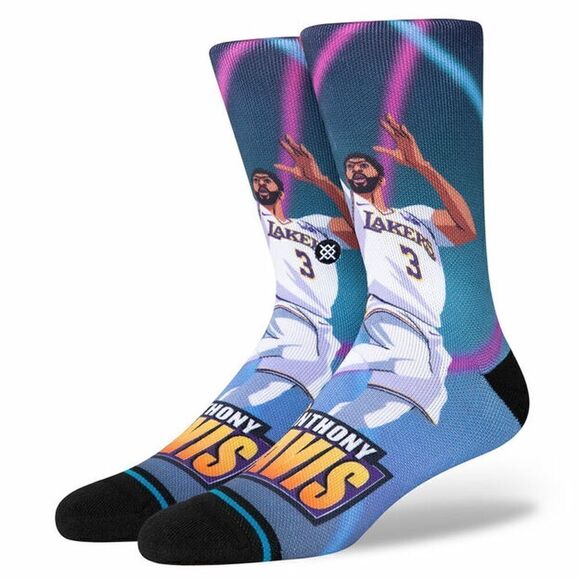 Stance X NBA Anthony Davis Fast Break Socks Crew Length Infiknit LA Lakers L - Picture 5 of 9